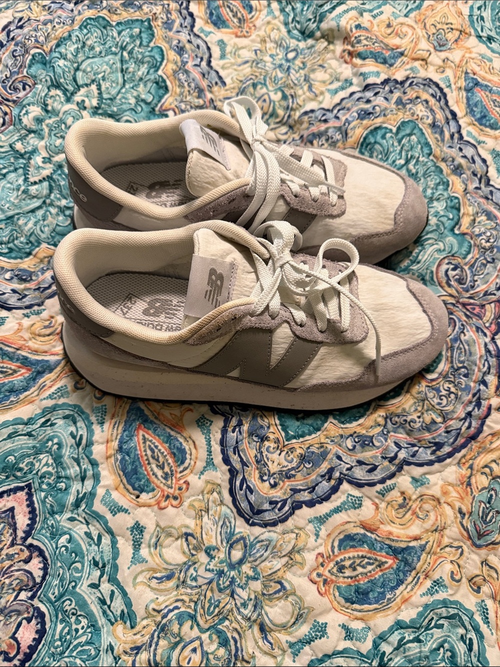 New Balance White and Gray 237’s Sneakers